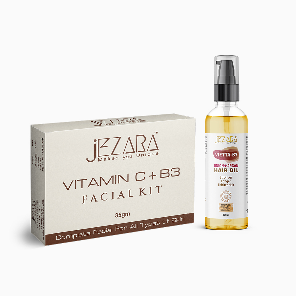 Jezara Vietta-B7 Hair Oil with Vitamin C+B3 Facial Kit (35GM pack)