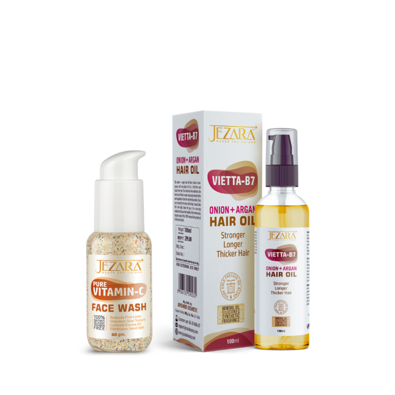 Jezara-Pure-Vitamin-C-Face-Wash-with Vietta-B7-Hair-Oil
